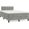 Image de vidaXL Lit boxspring avec matelas gris clair 120x200 cm velours