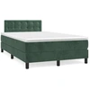 Image de vidaXL Lit boxspring avec matelas vert foncé 120x200 cm velours