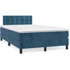 Image de vidaXL Lit boxspring avec matelas bleu foncé 120x200 cm velours