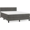 Image de vidaXL Lit boxspring avec matelas gris foncé 140x190 cm velours