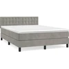 Image de vidaXL Lit boxspring avec matelas gris clair 140x200 cm velours
