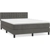 Image de vidaXL Lit boxspring avec matelas gris fonc © 140x200 cm velours