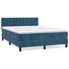 Image de vidaXL Lit boxspring avec matelas bleu foncé 140x200 cm velours