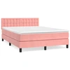 Image de vidaXL Lit boxspring avec matelas rose 140x200 cm velours
