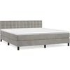 Image de vidaXL Lit boxspring avec matelas gris clair 160x200 cm velours