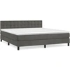 Image de vidaXL Lit boxspring avec matelas gris foncé 160x200 cm velours