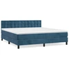 Image de vidaXL Lit boxspring avec matelas bleu foncé 180x200 cm velours