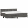 Image de vidaXL Lit boxspring avec matelas gris foncé 200x200 cm velours