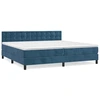 Image de vidaXL Lit boxspring avec matelas bleu foncé 200x200 cm velours