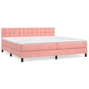Image de vidaXL Lit boxspring avec matelas rose 200x200 cm velours