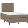 Image de vidaXL Lit Boxspring avec matelas Taupe 120x200 cm Tissu