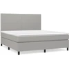 Image de vidaXL Lit boxspring avec matelas gris clair 180x200 cm Tissu