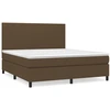 Image de vidaXL Lit boxspring avec matelas brun foncé 180x200 cm Tissu