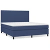 Image de vidaXL Lit boxspring avec matelas bleu 180x200 cm Tissu