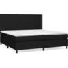 Image de vidaXL Lit boxspring avec matelas noir 200x200 cm tissu