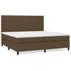 Image de vidaXL Lit boxspring avec matelas brun foncé 200x200 cm Tissu