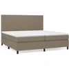 Image de vidaXL Lit boxspring avec matelas Taupe 200x200 cm Tissu