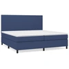 Image de vidaXL Lit boxspring avec matelas bleu 200x200 cm Tissu