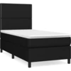 Image de vidaXL Lit boxspring avec matelas noir 90x190 cm Tissu
