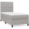 Image de vidaXL Lit boxspring avec matelas gris clair 90x200 cm Tissu