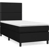 Image de vidaXL Lit boxspring avec matelas noir 100x200 cm tissu