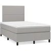 Image de vidaXL Lit boxspring avec matelas gris clair 120x200 cm Tissu