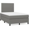 Image de vidaXL Lit boxspring avec matelas gris foncé 120x200 cm Tissu
