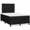 Image de vidaXL Lit boxspring avec matelas noir 120x200 cm Tissu