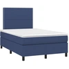Image de vidaXL Lit boxspring avec matelas bleu 120x200 cm Tissu