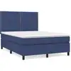 Image de vidaXL Lit boxspring avec matelas bleu 140x200 cm Tissu