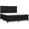 Image de vidaXL Lit boxspring avec matelas noir 160x200 cm Tissu