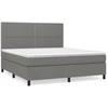 Image de vidaXL Lit boxspring avec matelas gris fonc © 180x200 cm Tissu