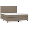 Image de vidaXL Lit boxspring avec matelas Taupe 180x200 cm Tissu