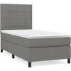 Image de vidaXL Lit boxspring avec matelas gris foncé 80x200 cm Tissu