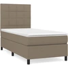 Image de vidaXL Lit Boxspring avec matelas Taupe 80x200 cm Tissu