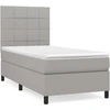 Image de vidaXL Lit boxspring avec matelas gris clair 90x190 cm Tissu