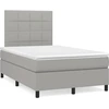 Image de vidaXL Lit boxspring avec matelas gris clair 120x200 cm Tissu