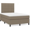 Image de vidaXL Lit Boxspring avec matelas Taupe 120x200 cm Tissu