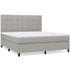 Image de vidaXL Lit boxspring avec matelas gris clair 160x200 cm Tissu