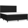 Image de vidaXL Lit boxspring avec matelas noir 160x200 cm Tissu