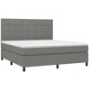 Image de vidaXL Lit boxspring avec matelas gris foncé 180x200 cm Tissu