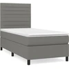 Image de vidaXL Lit boxspring avec matelas gris foncé 80x200 cm Tissu