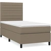 Image de vidaXL Lit Boxspring avec matelas Taupe 80x200 cm Tissu
