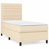 Image de vidaXL Lit boxspring avec matelas Crème 80x200 cm Tissu