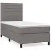 Image de vidaXL Lit boxspring avec matelas gris foncé 90x200 cm Tissu