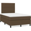 Image de vidaXL Lit boxspring avec matelas brun foncé 120x200 cm Tissu