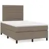 Image de vidaXL Lit Boxspring avec matelas Taupe 120x200 cm Tissu