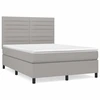 Image de vidaXL Lit boxspring avec matelas gris clair 140x190 cm Tissu