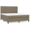 Image de vidaXL Lit boxspring avec matelas Taupe 160x200 cm Tissu