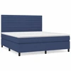 Image de vidaXL Lit boxspring avec matelas bleu 160x200 cm Tissu